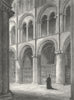 CAMBS. Peterborough cathedral view North transept 1836 old antique print