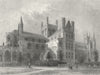 CAMBS. Peterborough cathedral NE view 1836 old antique vintage print picture