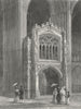 CAMBS. Peterborough cathedral Porch west end 1836 old antique print picture