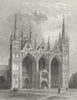 CAMBS. Peterborough cathedral 1836 old antique vintage print picture