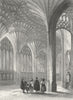 CAMBS. Peterborough cathedral lady chapel 1836 old antique print picture