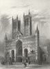 LINCS. Lincoln cathedral 1851 old antique vintage print picture