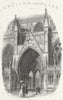 LINCS. Lincoln cathedral south entry 1851 old antique vintage print picture