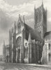 LINCOLN. cathedral south Transept & Central Tower 1851 old antique print
