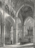 LINCOLN. cathedral Nave, looking N Transept 1851 old antique print picture