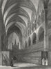 LINCS. Lincoln cathedral Choir 1851 old antique vintage print picture