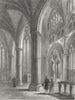 LINCS. Lincoln cathedral Chancel 1851 old antique vintage print picture