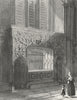 LINCOLN. cathedral Bishop Longland's monument 1851 old antique print picture