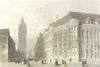 GHENT. Hotel Ville. Payne Interesting architecture 1847 old antique print