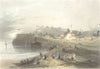BULGARIA. Rutzschuk. boat Sails river flag building 1842 old antique print