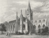 OXON. Oxford cathedral NW view 1860 old antique vintage print picture
