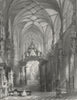 BELGIUM. Chapel of St Gudule, Brussels. Wright 1840 old antique print picture