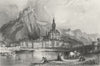 BELGIUM. Dinant, Meuse. Wright 1840 old antique vintage print picture