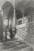 GERMANY. Stairs Rath House(Ratisbon). Pillars 1840 old antique print picture