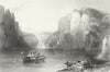 GERMANY. Weltenburg. boat Horse Flag Mtns river  1840 old antique print