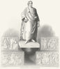 GERMANY. Gothe, monument in Frankfurt. Goethe. Payne 1847 old antique print