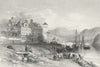 GERMANY. Boppard, Rhine. Wright Good 'busy' 1841 old antique print picture