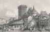 FRANCE. Market Angouleme. Allom 1840 old antique vintage print picture