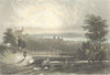 GERMANY. Fulda. Payne Trees Buildings river bridge 1847 old antique print