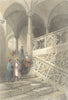 GERMANY. Stairs to Rath House(Ratisbon). Bartlett 1842 old antique print