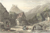 GERMANY. Valley Oberwesel Rhine  1840 old antique vintage print picture
