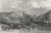 GERMANY. Bacharach, Rhine. Wright 1840 old antique vintage print picture