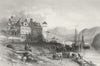 GERMANY. Boppard, Rhine. Wright 1840 old antique vintage print picture