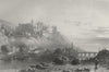 GERMANY. Town & Heidelberg, Rhine. Wright 1840 old antique print picture