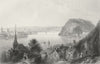 KOBLENZ. & Ehrenbreistein, Rhine. Wright-Bartlett 1840 old antique print
