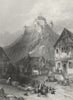 GERMANY. Braubach, Rhine. Wright 1840 old antique vintage print picture