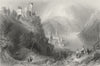 GERMANY. Oberwesel & Schonberg. Wright-Bartlett 1840 old antique print picture