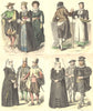 SWITZERLAND. & Munich Geschichte costume. Braun 1895 old antique print picture