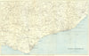 EAST SUSSEX COAST. Hastings Eastbourne Rye Bexhill Beachy Head 1934 old map