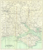 SOUTHAMPTON ENVIRONS Isle of Wight New Forest Bournemouth Winchester 1930 map