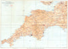 TOURING MAP OF DEVON AND CORNWALL. South West England. WARD LOCK 1934 old