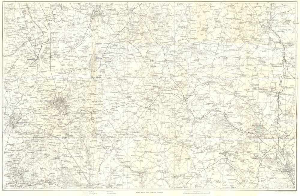 NORTH COTSWOLDS Gloucester Cheltenham Oxford Banbury. WARD LOCK 1961 map