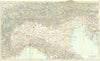 ITALIA SETTENTRIONALE. Vintage map plan. Northern Italy. Railways 1927 old