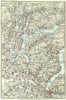 LAKE LAGO DI LUGANO. Vintage map plan. Como. Switzerland 1927 old vintage