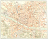 FLORENCE FIRENZE. Vintage town city map plan. Italy 1927 old vintage chart
