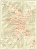 PERUGIA. Vintage town city map plan. Italy 1927 old vintage chart