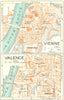 FRANCE. Vienne; Valence 1926 old vintage map plan chart