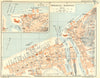NORMANDY. Normandie. Trouville-Deauville 1928 old vintage map plan chart