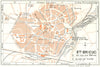 BRITTANY. Bretagne. St Brieuc 1928 old vintage map plan chart