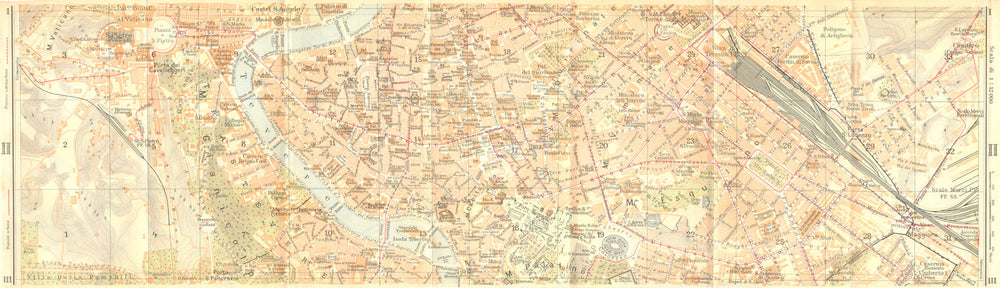 ROME. Roma section II of III 1925 old vintage map plan chart