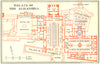 SPAIN. Palace of The Alhambra 1929 old vintage map plan chart