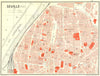 SPAIN. Seville Northern Section 1929 old vintage map plan chart