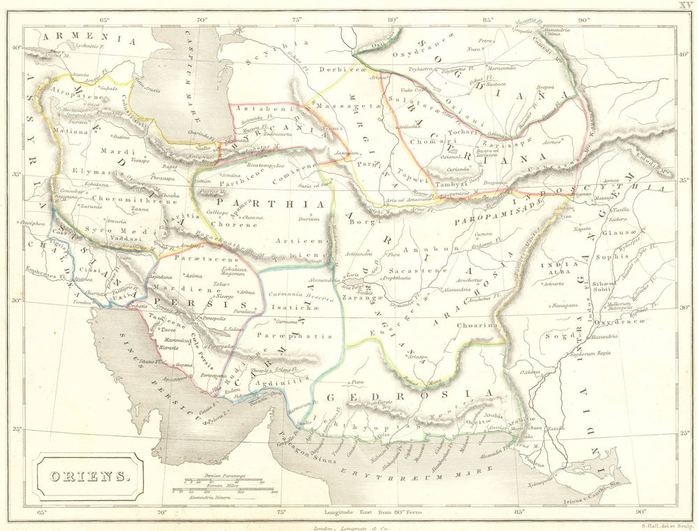ASIA. Oriens Iraq Iran Pakistan 1847 old antique vintage map plan chart