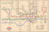 London Underground tube map diagram of lines. HARRY BECK 1948 old vintage
