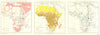 AFRICA. Racial distribution; planned railways 1915 old antique map chart