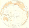 PACIFIC OCEAN. European Influence-Thurn 1915 old antique map plan chart